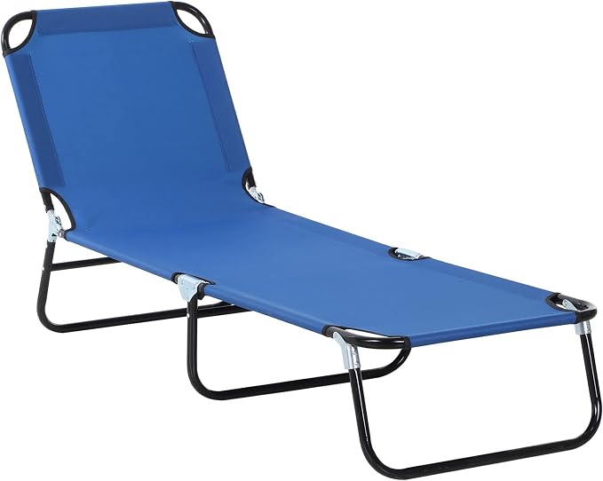 Outsunny Folding Chaise Lounge Pool Chairs, Outdoor Sun Tanning Chairs by Outsunny
