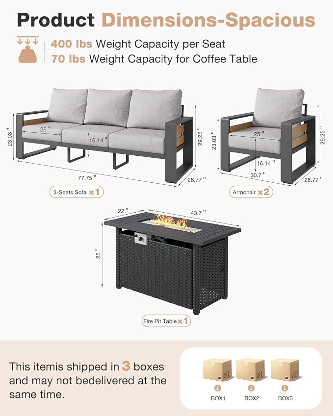 Aoxun Aluminum Patio Furniture Set - Image 7
