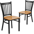 Flash Furniture 2 Pack HERCULES Series Black Vertical Back Metal Restaurant by FlashFurniture