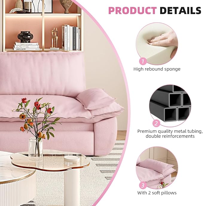 KEIKI 73.2" Queen Size Convertible Sofa Bed, 3-in-1 Pull Out Sleeper Couch - Image 4