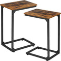AMHANCIBLE C Shaped Side Table, End Tables Living Room Set of 2, Slide Under by AMHANCIBLE