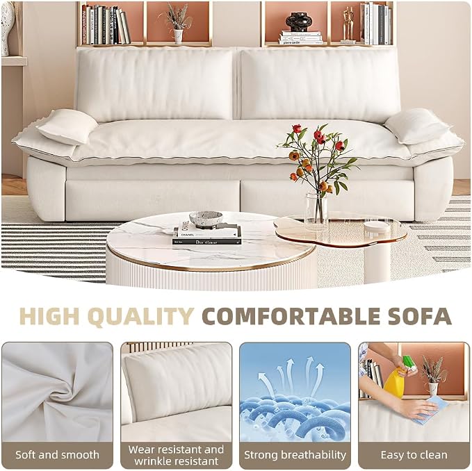 KEIKI 73.2" Convertible Futon Sofa Bed Queen Size, 3-in-1 Pull Out Couch - Image 5