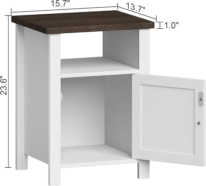 ChooChoo Farmhouse Nightstands Set of 2, Rustic Vintage End Side Table - Image 3