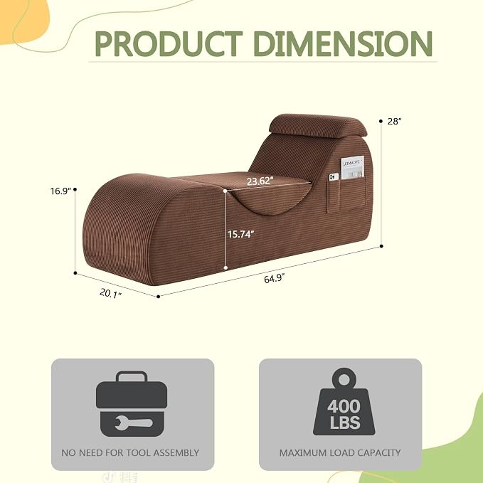 Yoga Chair Lounge for Adult, Ergonomic Chaise Lounge Chair - Image 2