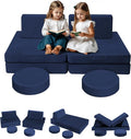 MeMoreCool Kids Couch for Playroom, 8-Piece Modular Toddler Play Couch in Navy by MeMoreCool