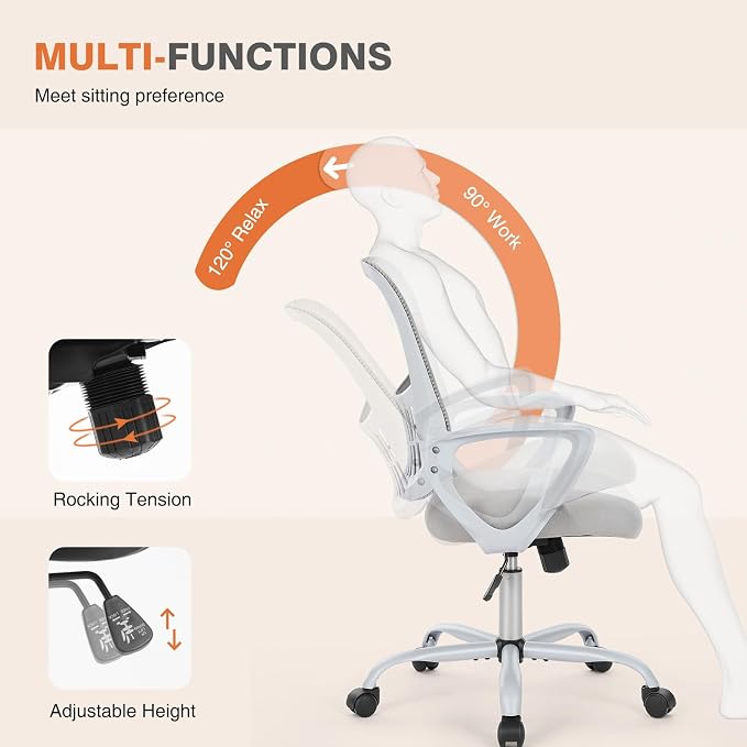 Sweetcrispy Ergonomic Mid-Back Mesh Home Office Desk Chair - Image 7