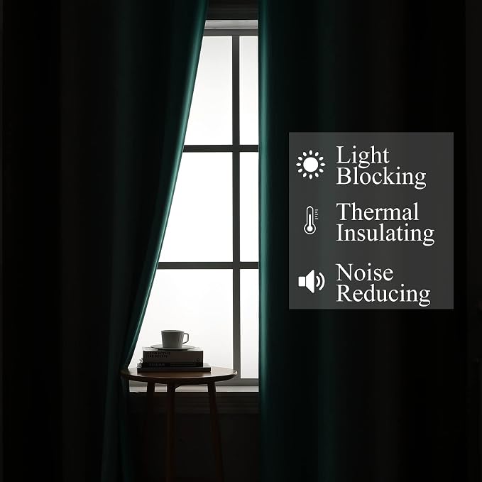 Estelar Textiler Brown and Teal Gradient Blackout Curtains - Image 3