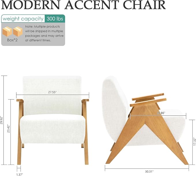 Home Accent Chair Mid Century Modern Accent Chair - Image 2