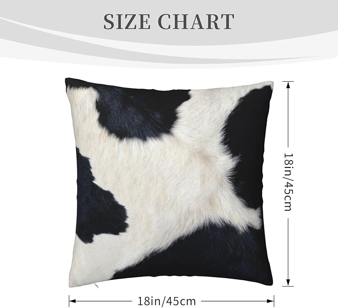 Black and White Western Cow Print Pillow Covers 18x18 Set of 2, Cowhide Accent - Image 3