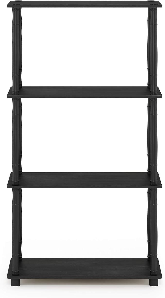 Furinno TURN-N-TUBE Storage Shelves, 4-Tier Book Shelf, Corner Shelf, Toolless - Image 6