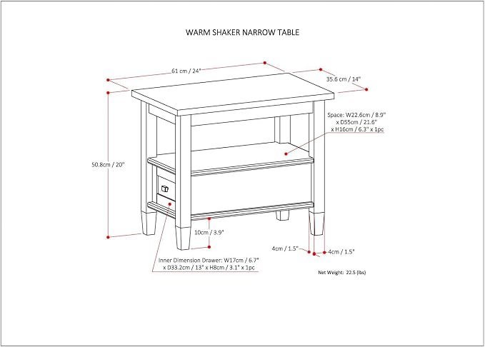 SIMPLIHOME Warm Shaker End Table - Image 3