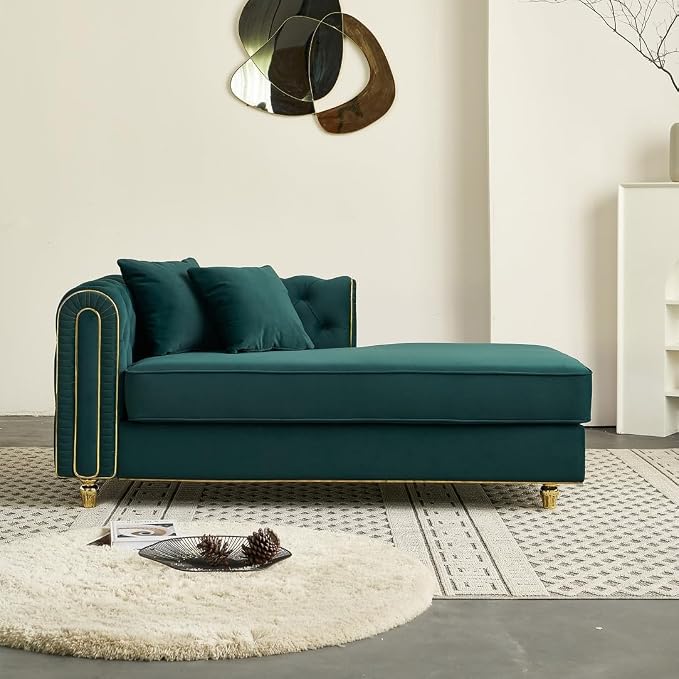 66.9" W Velvet Chaise Lounger - Image 3
