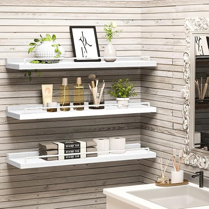 RYOFOBETTO 22 inches Long Floating Shelves, Bathroom Decor Shelves Over Toilet - Image 2
