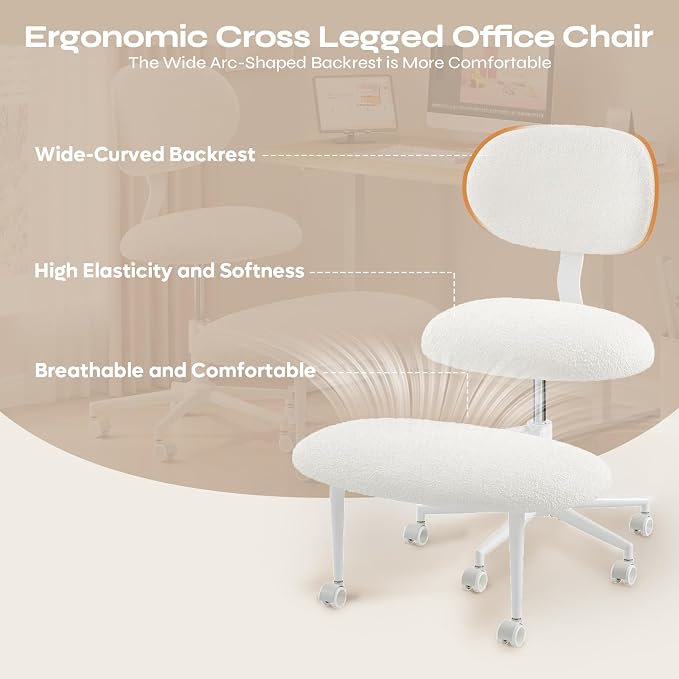 Pinmoco Ergonomic Cross Legged Office Chair - Image 3