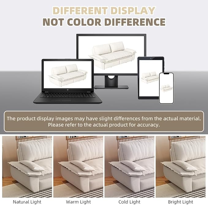 KEIKI 73.2" Convertible Futon Sofa Bed Queen Size, 3-in-1 Pull Out Couch - Image 6