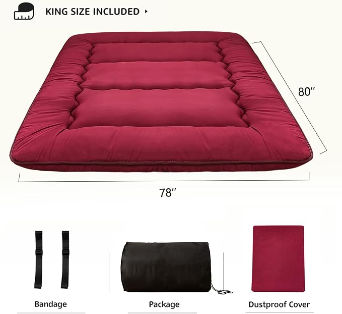MAXYOYO Japanese Floor Mattress Futon Mattress Thicken Tatami Mat Sleeping Pad - Image 2