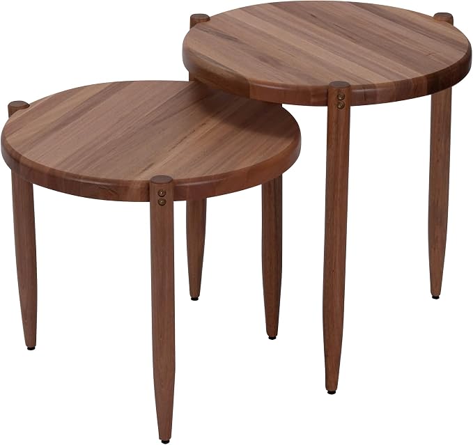 Leick Home Redonda Bay Side Tables 2 Pack, Natural Jequitiba, Small Table 21.6 by LeickFurniture