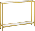 HOOBRO 39.4" Narrow Console Table, Tempered Glass Sofa Table, Behind Couch by HOOBRO