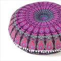 32" Purple Pink Mandala Floor Pillow Cover Meditation Cushion Seating Throw by EyesofIndia