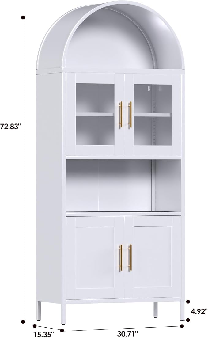 VEXPOR 73" Tall Arched Kitchen Pantry Cabinet - Image 2