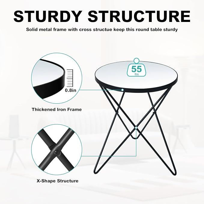 HLR Modern Round Side Table, End Table - Image 4