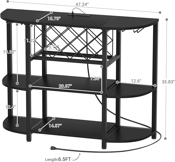 Unikito 4-Tier Metal Coffee Bar Cabinet - Image 3