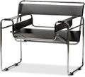 Baxton Studio Wassily Style Mid Centry Modern Accent Chair, Steel Frame and by BaxtonStudio