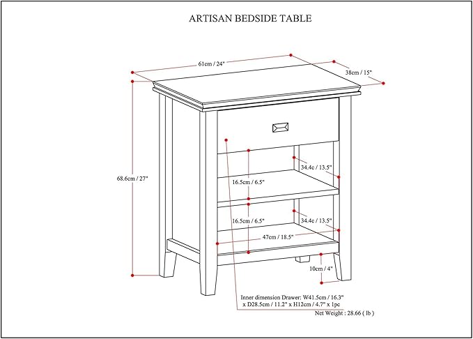 SIMPLIHOME Artisan Bedside Table - Image 2