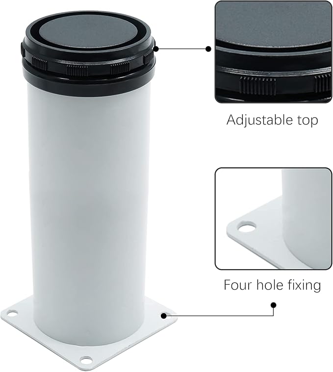Set of 4 Adjustable Furniture Legs 8 Inch, Stainless Steel Furniture Legs - Image 5