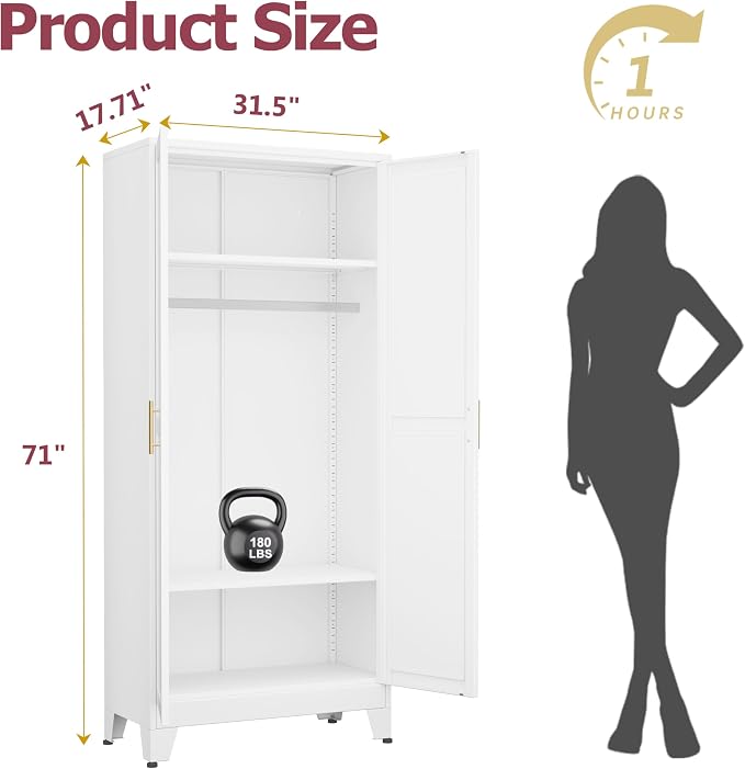 GAIOUS Metal Wardrobe Cabinet - Image 2