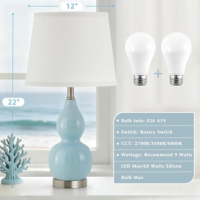 GyroVu 22" Table Lamp Set of 2, Color Temperature Adjustable Double Gourd - Image 3