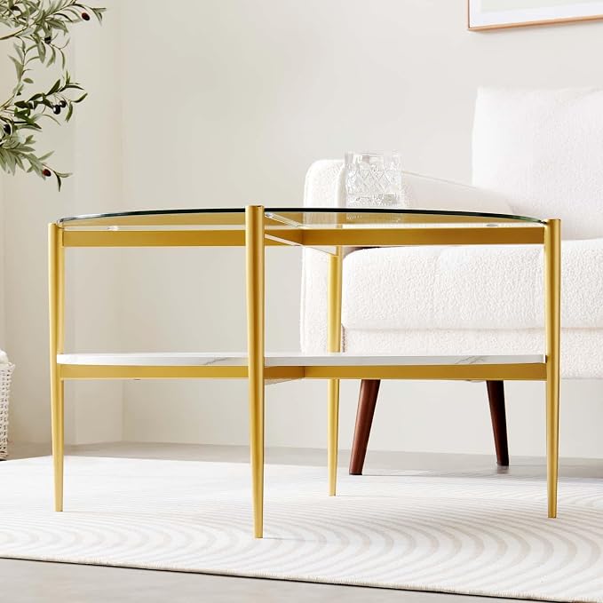 LumFurn Round Coffee Table for Living Room, Mid-Century Modern Design, D30 x H17 - Image 4