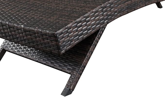 79'' Long Reclining Chaise Lounge Set, Outdoor Wicker Reclining Lounge Chair - Image 7