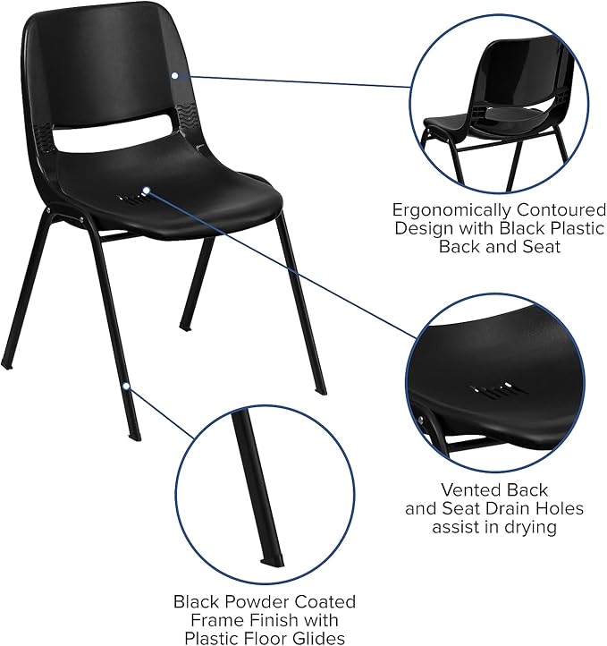 Flash Furniture HERCULES Series 440 lb. Capacity Kid's Black Ergonomic Shell - Image 7