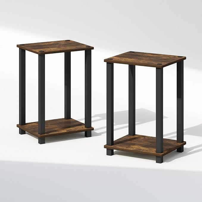 Furinno Simplistic Night Stand Set of 2, 2-Tier Small Nightstand - Image 4