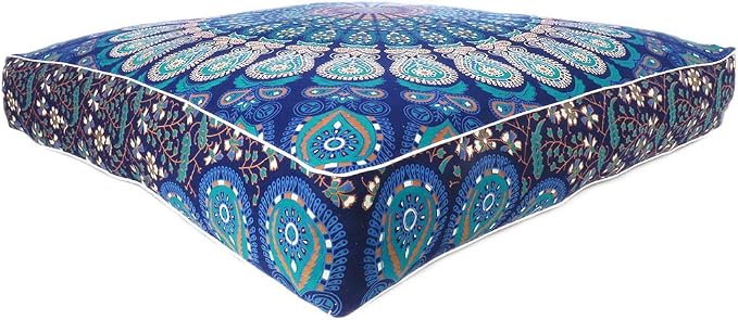 Mandala Floor Pillow Cover Meditation Cushion Seating Throw Hippie Round - Image 3