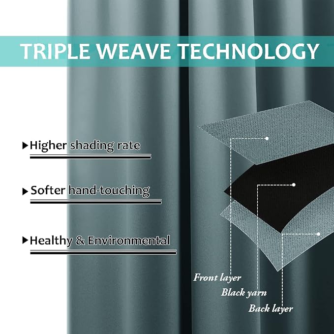 NICETOWN Full Shading Curtains for Windows, Super Heavy-Duty Black Lined - Image 5