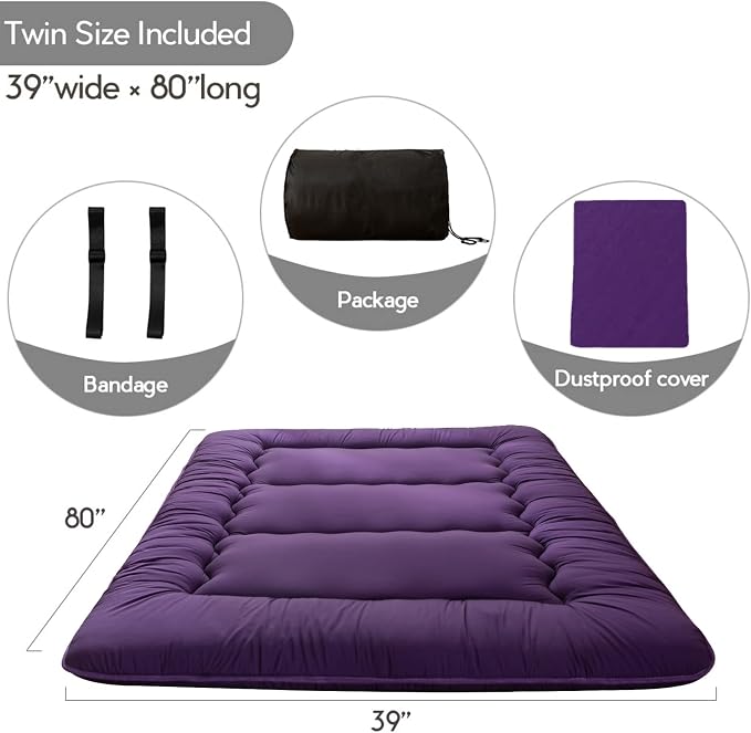 MAXYOYO Japanese Floor Futon Mattress, Roll Up Floor Mattress - Image 2