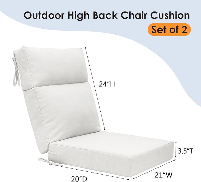 Unimatta Outdoor High Back Chair Cushion Seat Pads, 44 x 21 Inch - Image 5