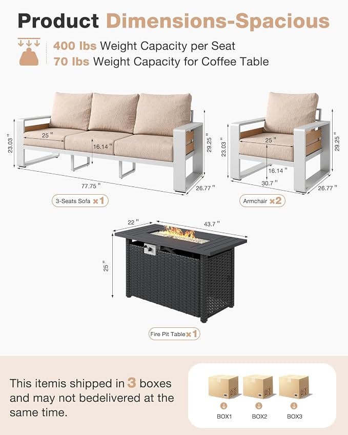 Aoxun Aluminum Patio Furniture Set - Image 8
