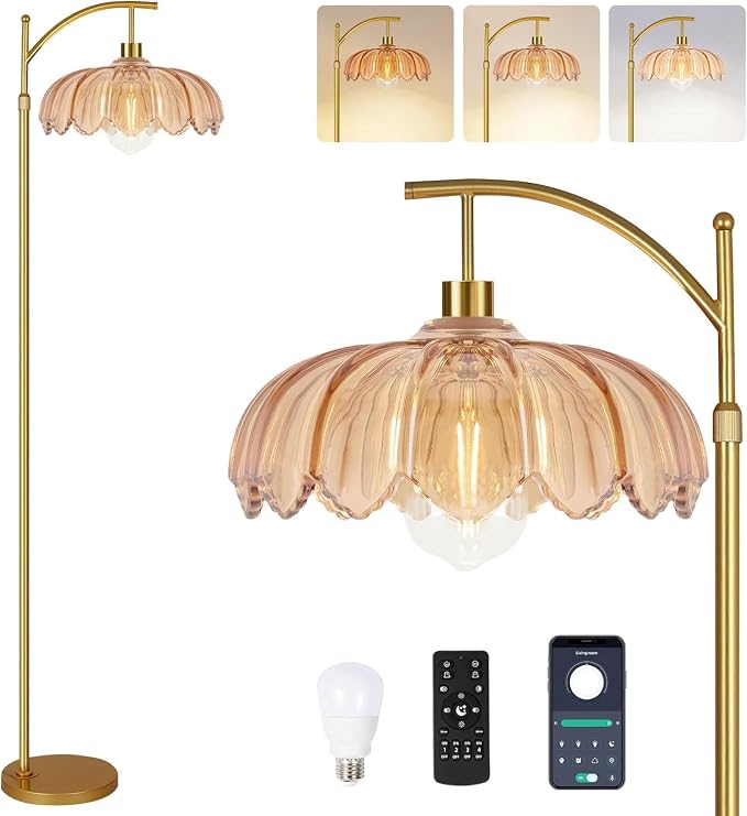 Vintage Floor Lamps for Living Room Glass Floor Lamp by ZECOXOL