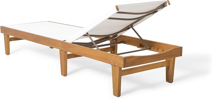 Christopher Knight Home Dina Set of 2 Chaise Lounge Chair Outdoor, Acacia Wood - Image 11