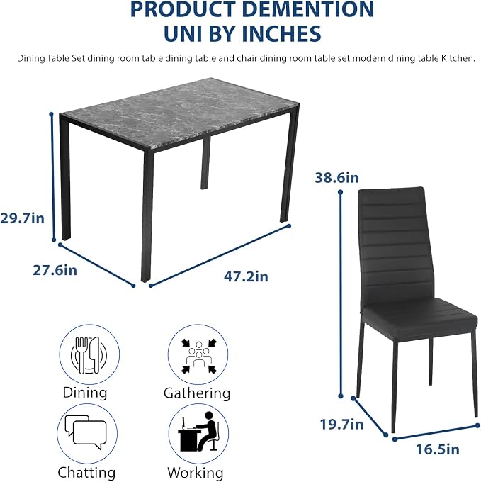 FDW Dining Table Set Dining Room Table Set - Image 7