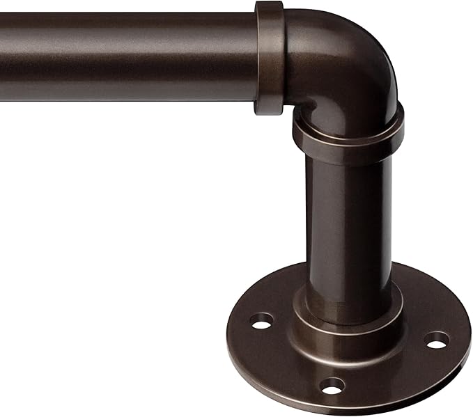 Zeerobee Curtain Rods for Windows 66 to 120, 1 Inch Industrial Wrap Around by zeerobee