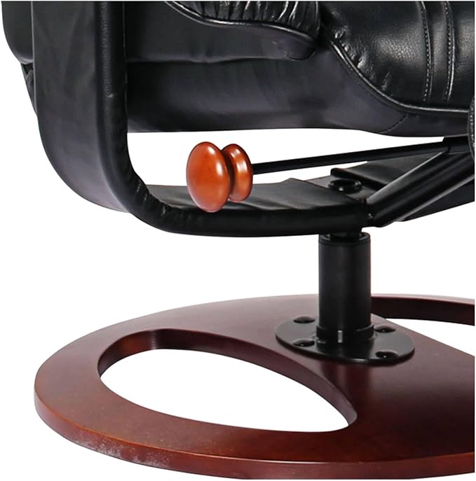 BenchMaster Newport Black Swivel Recliner and Slanted Ottoman - Image 6