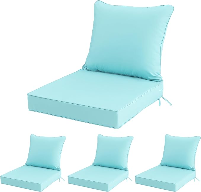 24x24 Inch Outdoor Chair Cushions Set of 4, Patio Furniture Cushions by Unknown
