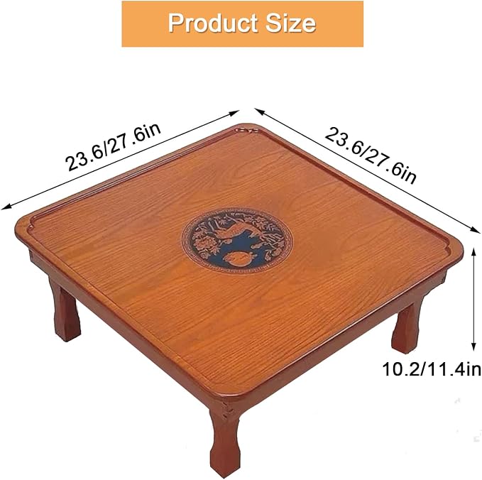 Rectangle Coffee Table, Japanese Style Solid Wood Floor Table - Image 2