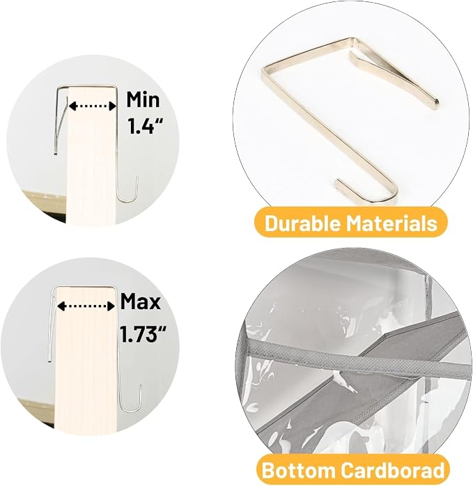 Over the Door Organizer 5 Tiers, Extra Large Behind Door Storage of 10 - Image 8