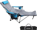 Reclining Camping Chair with Removable Footrest Lounge Chair with Headrest by POEPORE__LOOKGOODFEELGOOD