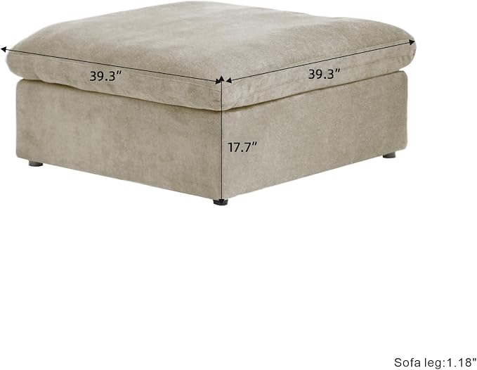 JACH Storage Ottoman for Living Room, Cushion Cover Removable, Minimalist - Image 2